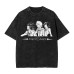 Summer Kingdom Hearts Game Pattern Peripheral Printed T-Shirt Summer Cotton Washed Vintage Aged Short Sleeve