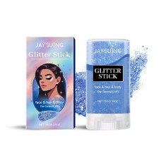 Jaysuing Sequined Glitter Stick (Blue), Party, Dance, Performance, Makeup, Face, Body, Collarbone, Highlight And Shine