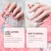 EELHOE Soft Gel Nail Sticker Set (Shiny Pink) Semi-Baked Nail Paper, Fresh And Shiny Minimalist Style Soft Nail Stickers