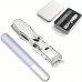 Factory Direct Sale Of Large-Opening Thick-Nail Nail Clippers (Silver) With Built-In Splash-Proof Stainless Steel Nail Clippers And Iron Box Sets