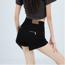 Denim Shorts Women Summer Thin  High Waist Elastic Slim Loose Spicy Girl American Vibe Super Short Hot Pants