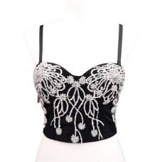 Beaded Sequined Strapless Outerwear Camisole Women's Gathered Spicy Girl 