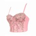 Beaded Sequined Strapless Outerwear Camisole Women's Gathered Spicy Girl 