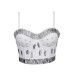 Fishbone Bustier  for Women Handmade Rhinestone Wrap Bra Fitted Elegant Mini Strap Camisole