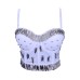 Fishbone Bustier  for Women Handmade Rhinestone Wrap Bra Fitted Elegant Mini Strap Camisole