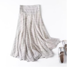 Elegant high waist slimming A-line irregular half skirt long skirt for women