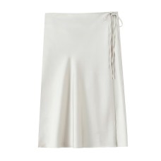 Tie up A-line half length mid length skirt versatile