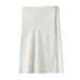 Tie up A-line half length mid length skirt versatile