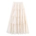 Elastic waist layered decorative split cake skirt for women
