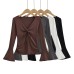 V-neck flared sleeve top for women