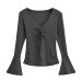 V-neck flared sleeve top for women