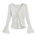 V-neck flared sleeve top for women