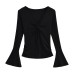V-neck flared sleeve top for women