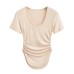 U-neck pleated slim fit top