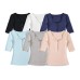 Deep V-neck breasted five quarter sleeve top Deep V-neck breasted five quarter sleeve top