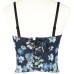 Fitted Strapless Backless Tie-Up Denim Print Camisole