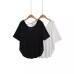 Back cross rope loose curved hem short sleeved