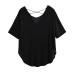 Back cross rope loose curved hem short sleeved