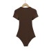 Square neck shoulder short sleeved T-shirt
