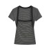 Square neck slim fit shoulder pad short sleeved T-shirt for women