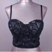 Wear Spring Summer New Sequin Boned Bralette Strapless Camisole One-Piece Backless