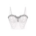 Lace-Up Rhinestone Tassel Chain Fitted Boned Detachable Padded Push-Up 