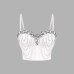 Lace-Up Rhinestone Tassel Chain Fitted Boned Detachable Padded Push-Up 