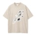 Summer New Anime Chainsaw Man Printed T-Shirt Summer Cotton Washed Vintage Short Sleeve Top