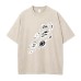 Summer New Anime Chainsaw Man Printed T-Shirt Summer Cotton Washed Vintage Short Sleeve Top