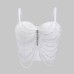 Small Strapless Wearable Rhinestone Chain Tassel Super Shiny Noble Women