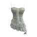 Irregular ruffled lace sleeveless top