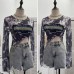 Long Sleeve Cover Up Short T-Shirt