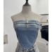 Strapless Irregular One-Piece Short Crop Top