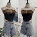 Strapless Irregular One-Piece Short Crop Top