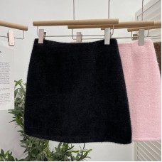 High waisted A-line hip hugging short skirt