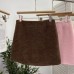 High waisted A-line hip hugging short skirt
