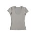 Solid color shoulder deep U-neck short sleeved t-shirt for women
