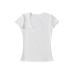 Solid color shoulder deep U-neck short sleeved t-shirt for women