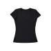 Solid color shoulder deep U-neck short sleeved t-shirt for women