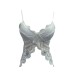 V-neck butterfly shaped cropped short top