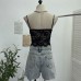 V-neck butterfly shaped cropped short top
