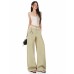 Retro Lace Splicing Casual Pants Women High Waist Loose Slim Straight Leg Wide Leg Long Pants