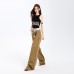 Vintage Khaki Wide-Leg Jeans Women Loose Slimming Vertical Feel Straight Leg Floor-Length Pants
