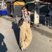 Retro Straight Pleated Work Pants Women Street Loose Multi-Pocket Casual Versatile Trousers