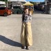 Retro Straight Pleated Work Pants Women Street Loose Multi-Pocket Casual Versatile Trousers