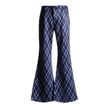Lazy Loose Fit Women's Trousers Summer Commuting Suit Fabric Diamond Grid Casual Flared Pants Unique Design Lazy Loose Fit Women's Trousers Summer Commuting Suit Fabric Diamond Grid Casual Flared Pants Unique Design