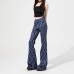 Lazy Loose Fit Women's Trousers Summer Commuting Suit Fabric Diamond Grid Casual Flared Pants Unique Design