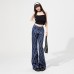 Lazy Loose Fit Women's Trousers Summer Commuting Suit Fabric Diamond Grid Casual Flared Pants Unique Design