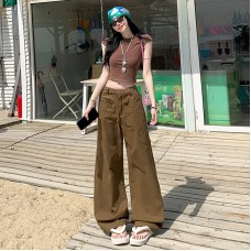 Retro Work Pants Women Design Sense Small Crowd Spicy Girl Loose Slim Straight Leg Wide Leg Pants