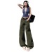 Retro Work Pants Women Design Sense Small Crowd Spicy Girl Loose Slim Straight Leg Wide Leg Pants